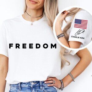 Charlie Kirk Freedom Signature Shirt, Freedom Tee, Justice For Charlie Kirk Tee